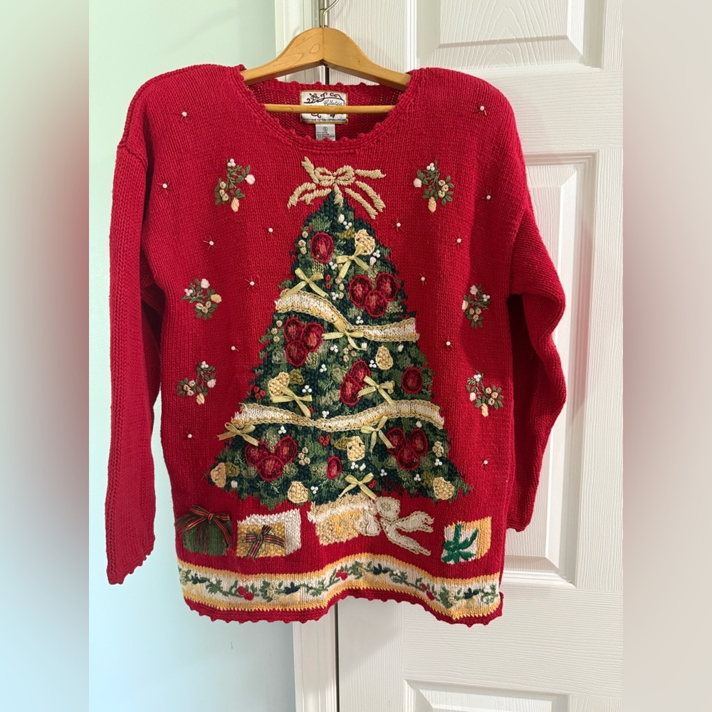 Vintage Heirloom Collectibles Christmas Tree Sweater 1990s - Small